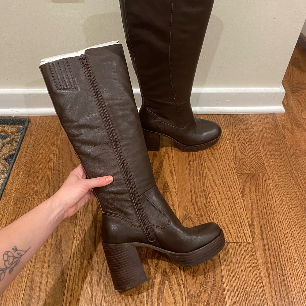 Lucky Brand Platform knee high Boots